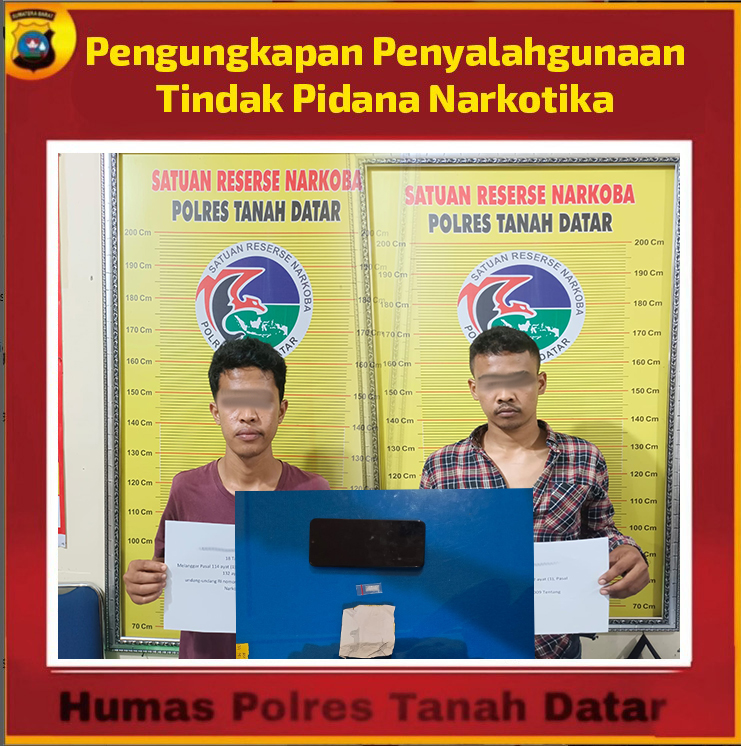 Polres Tanah Datar Berhasil Amankan 2 Laki-laki Penyalahgunaan Narkoba di Kecamatan Lima Kaum